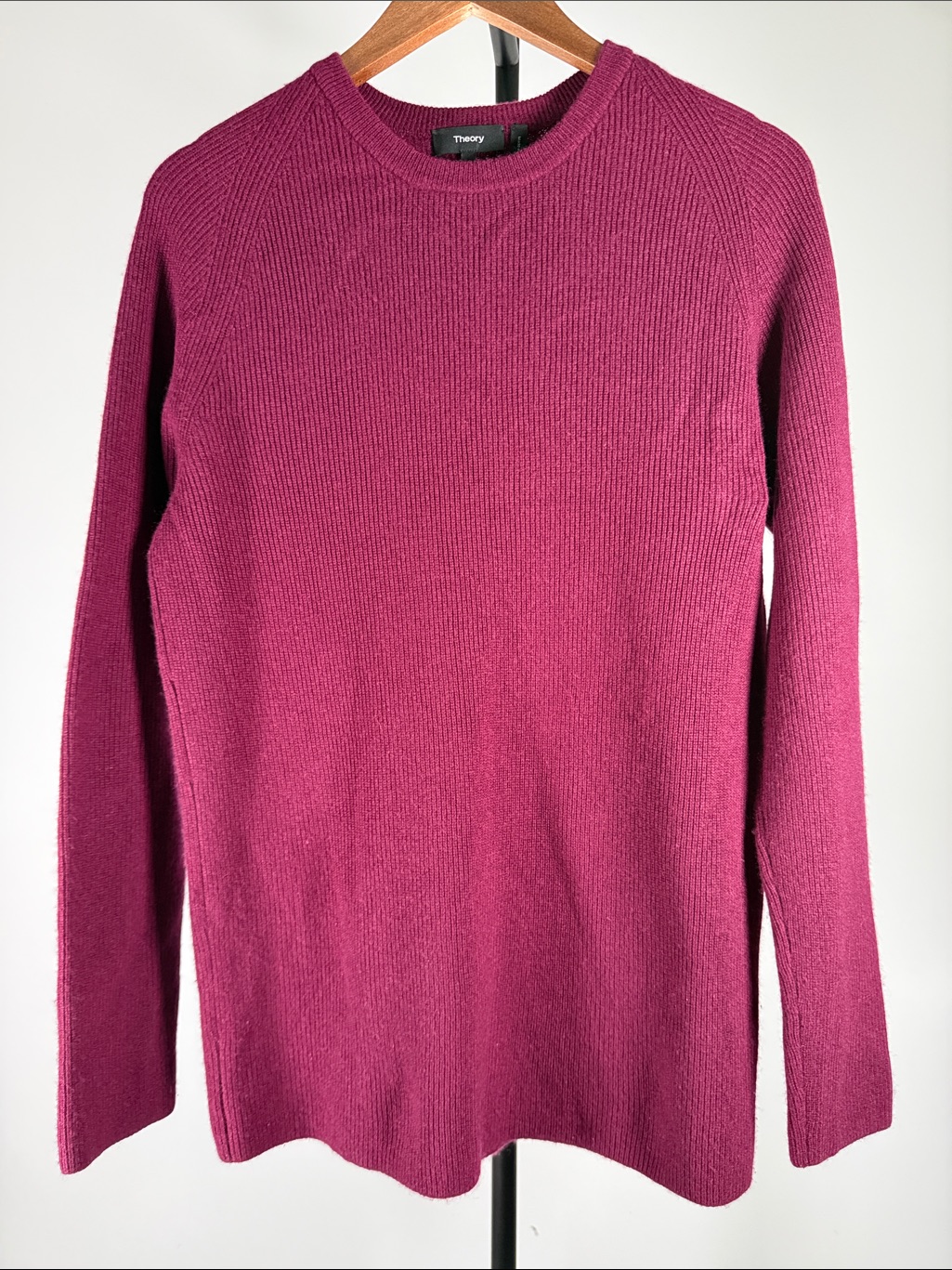 Theory 100% Cashmere Pullover Crew Neck Sweater Maroon Burgundy | Size M